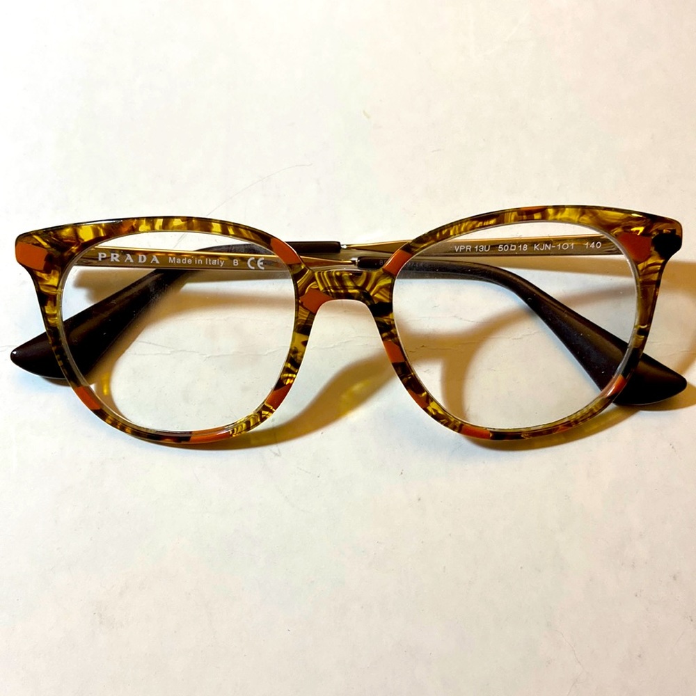 PRADA VPR 13U KJN-1O1 Brown EYEGLASSES FRAME 50-18-140 Italy